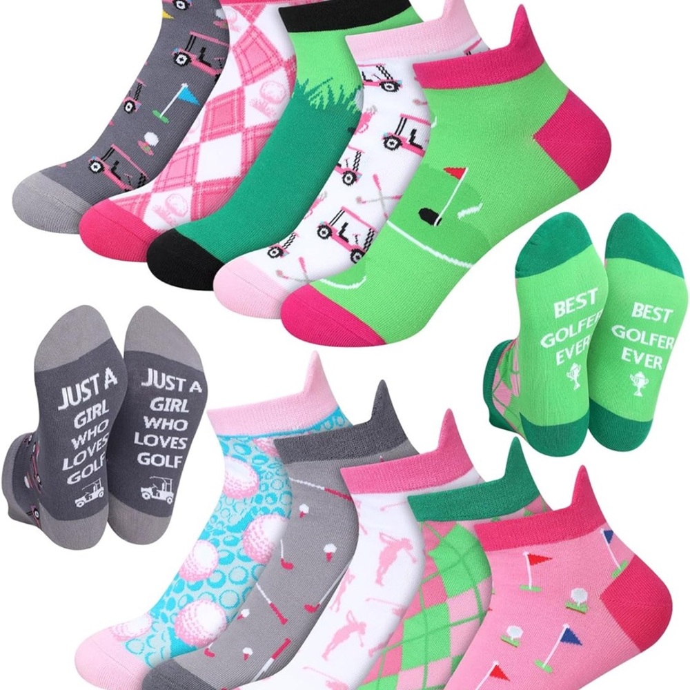 Colorful Golf Themed Socks Set